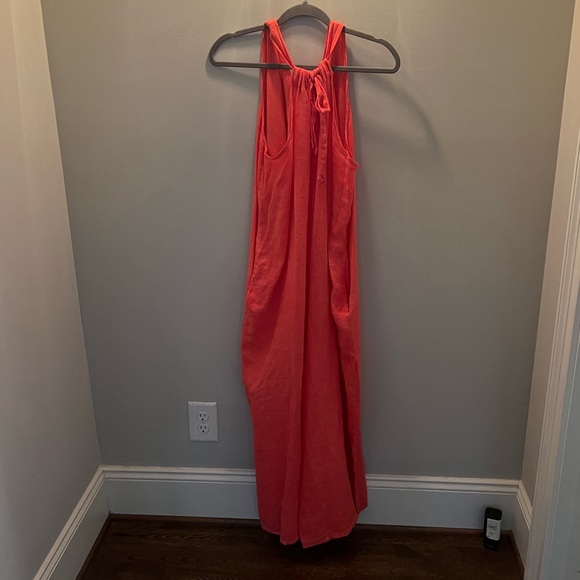 NWT Coral Linen Jumpsuit with Pockets - Picture 2 of 2